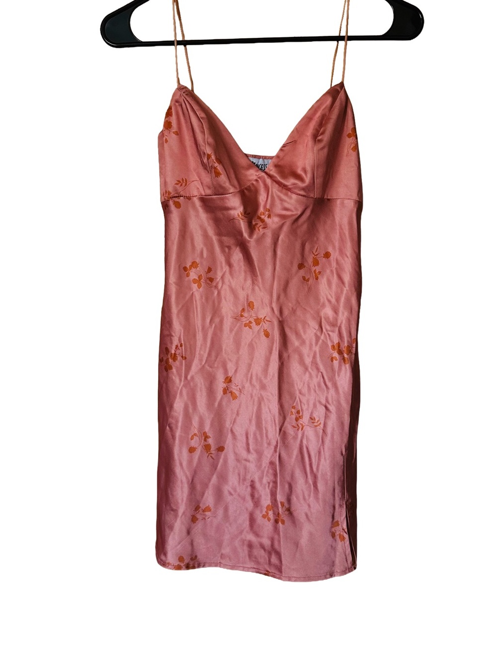 Princess Polly Dusty Rose Slip Mini Dress with Rust Floral